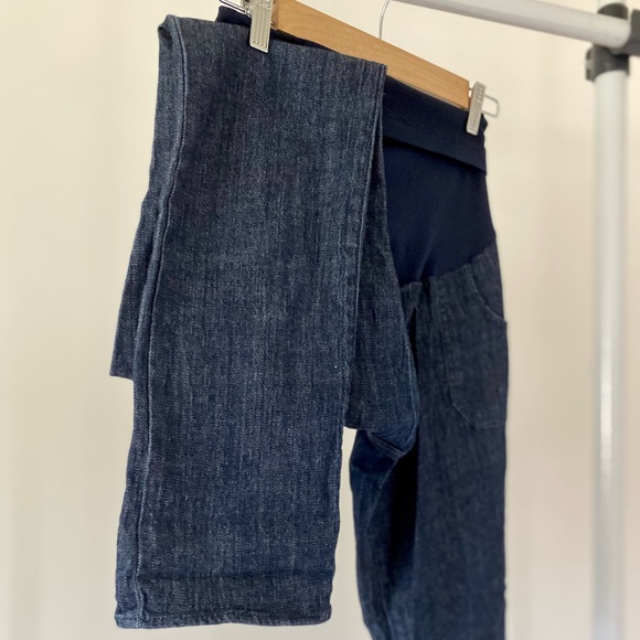 Dark Wash Straight Leg Maternity Jeans - Picture 4 of 7